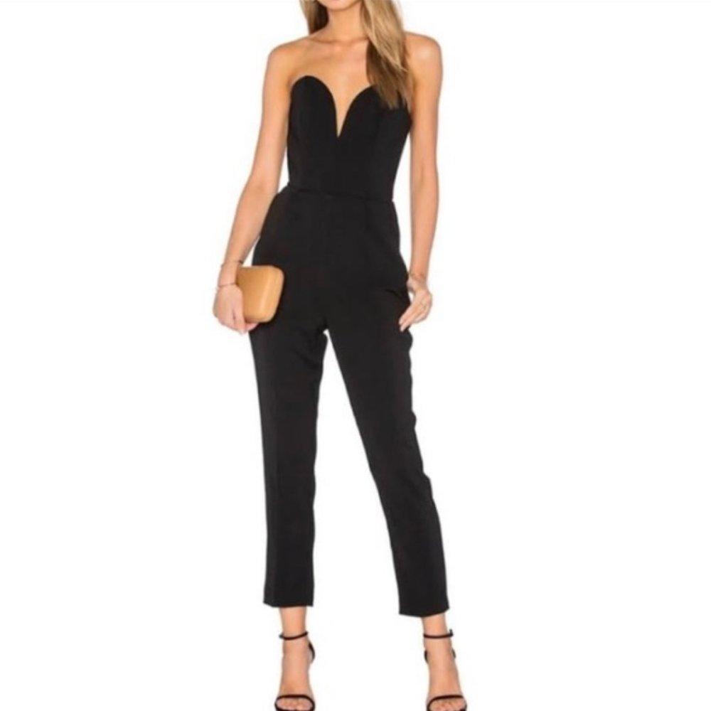 Amanda Uprichard Black Strapless Jumpsuit